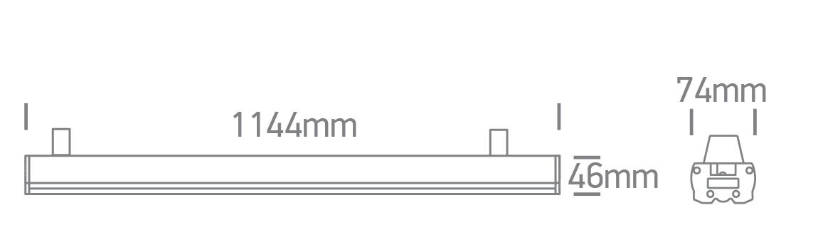 40W LED linijinis pramoninis šviestuvas, baltas, 3000/4000/5000K, 38100B/W/V - Image 3