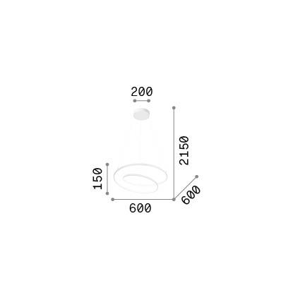 47W LED pakabinamas šviestuvas OZ, baltas, 4000K, 342375 - Image 2