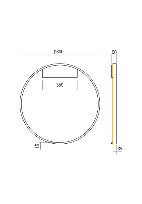 50W LED paviršinis šviestuvas FEBE, baltas, 3000K, dimeriuojamas, 01-2827 - Image 2
