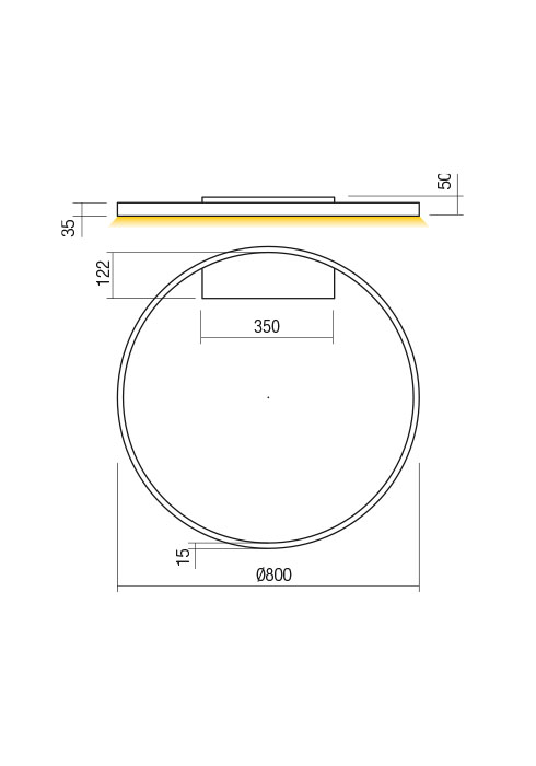 50W LED paviršinis šviestuvas FEBE, baltas, 3000K, dimeriuojamas, 01-2845 - Image 3