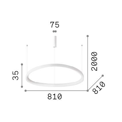 56W LED pakabinamas šviestuvas GEMINI, baltas, 2700K, 341583 - Image 2