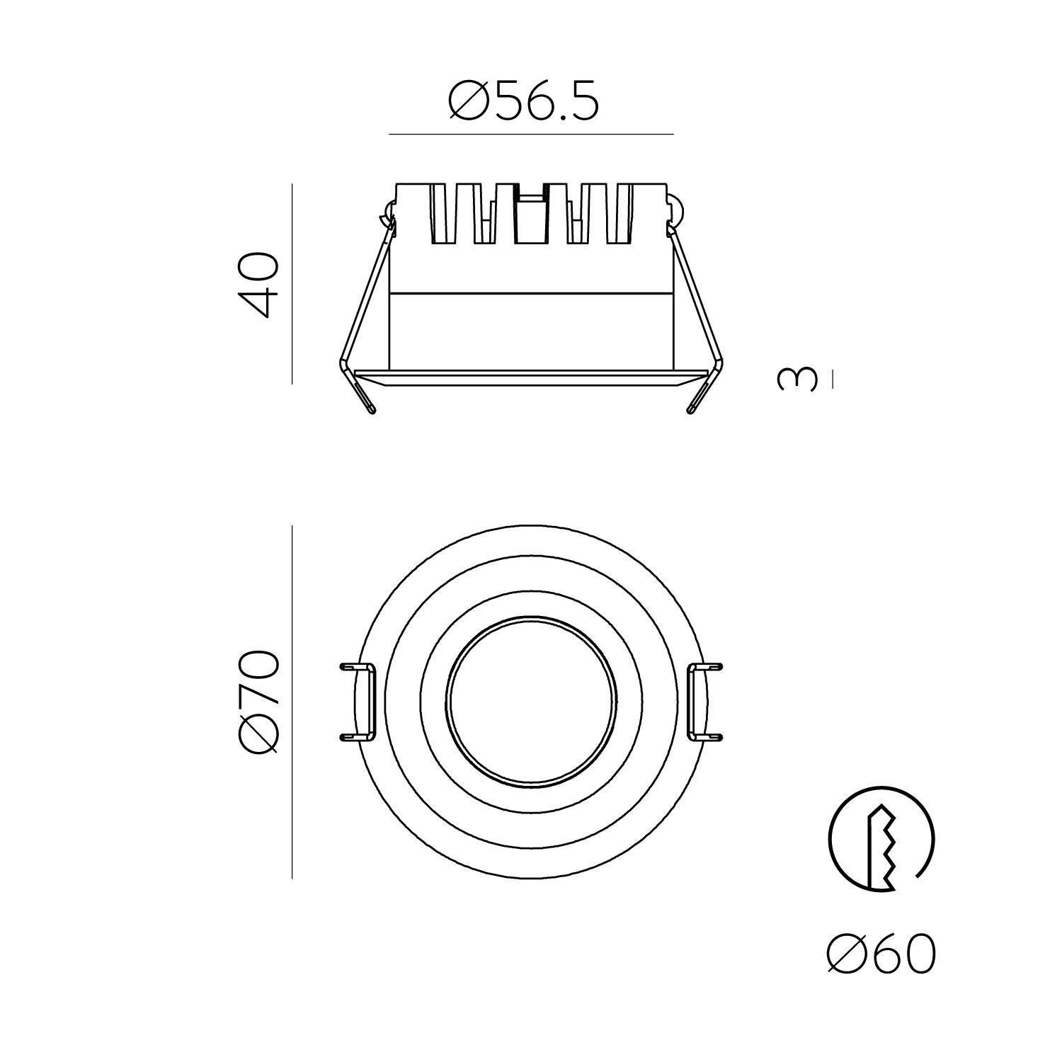 5W LED įleidžiamas šviestuvas SHORT, juodas, 3000/4000K, dimeriuojamas, IP40, E4018070NDT - Image 3
