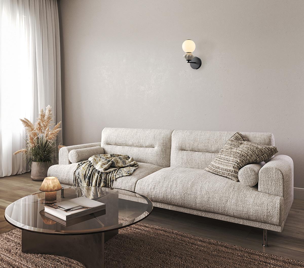 5W LED sieninis šviestuvas BALOS, juodos/baltos sp., 3000K - Image 3