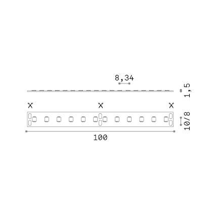 5W/m LED juosta, 120LED/m, CRI90, 3000K, IP20, 24V, 5m ritė, 346335 - Image 2