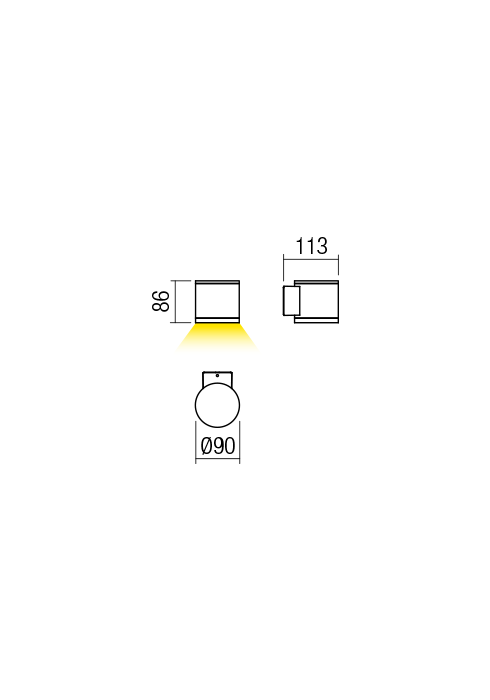 6W LED sieninis lauko šviestuvas ETA, tamsiai pilkas, 3000K, IP54, 9594 - Image 2