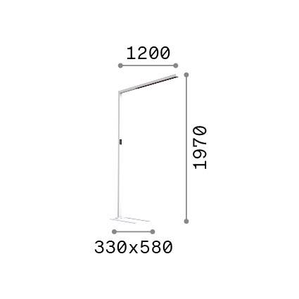 76W LED toršeras su šviesos jutikliu COMFORT, baltas, 3000-5700K, šviečia į viršų ir į apačią, dimeriuojamas, 345307 - Image 2