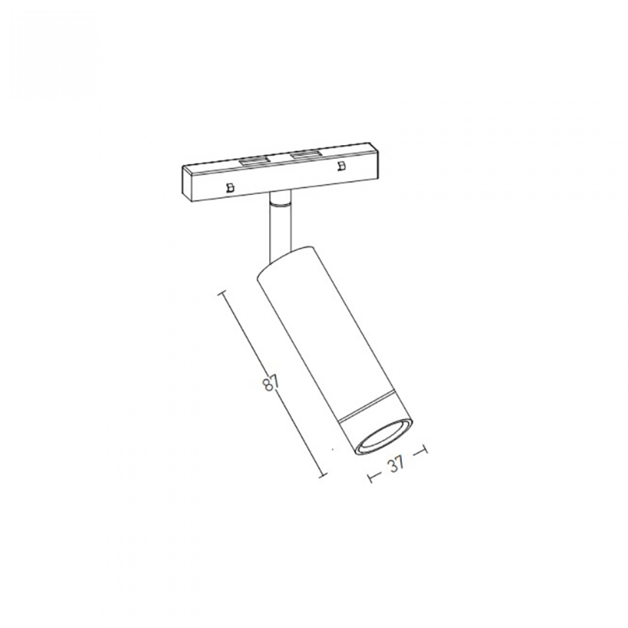 7W LED akcentinis šviestuvas į magnetinę sistemą ZAMBELIS MAGNETIC, juodas, 2700K, DALI, 20407-BD - Image 2