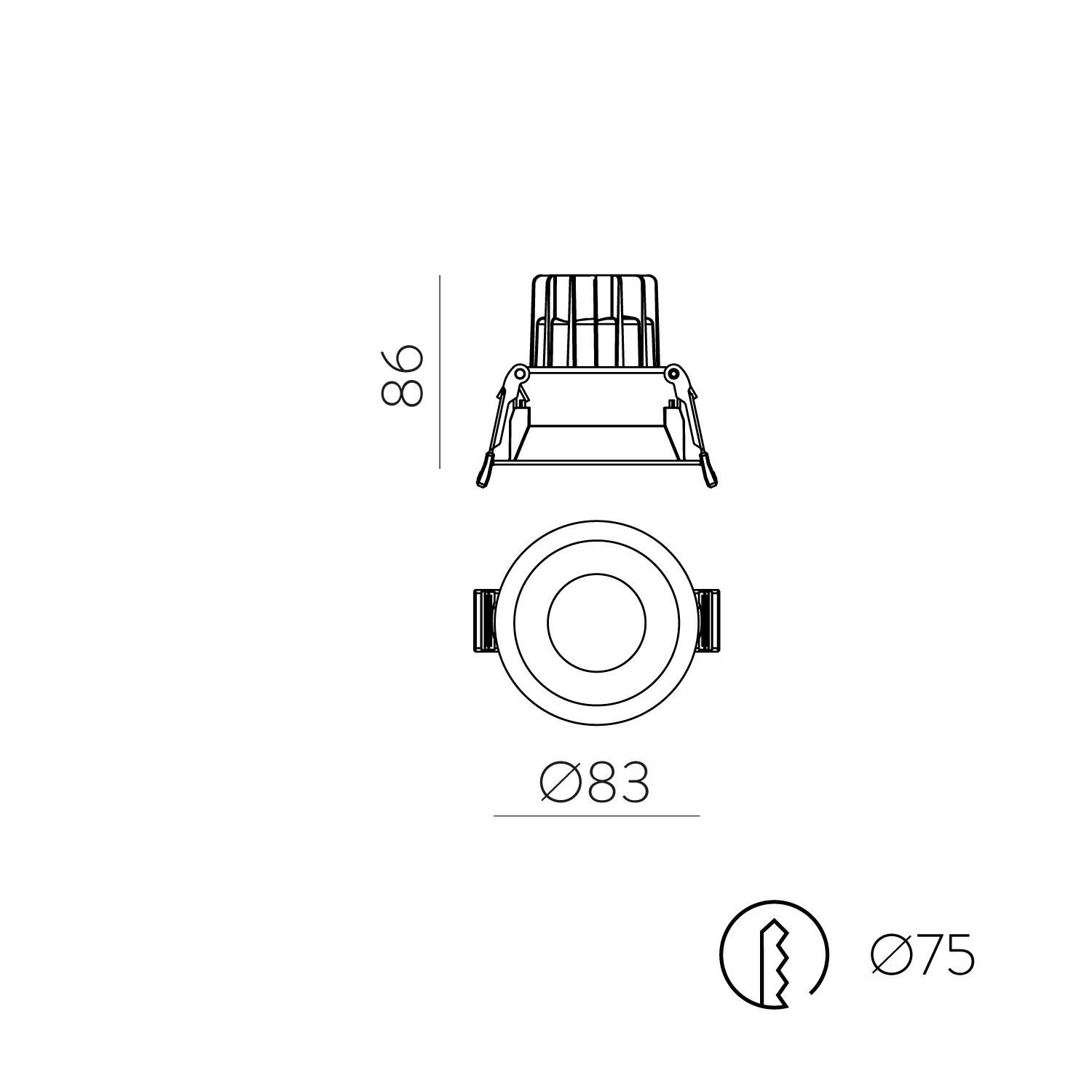 7W LED įleidžiamas šviestuvas KIDAL, juodas, 2700K, dimeriuojamas, IP44, E3771092NDP - Image 3