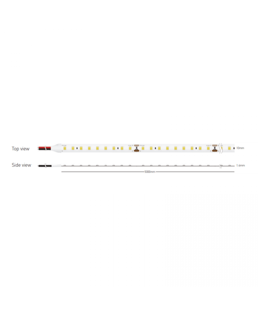 7W/m LED juosta, 24V, 180LEDs/m, 3000K, IP20, 5m ritė, LS51 - Image 2
