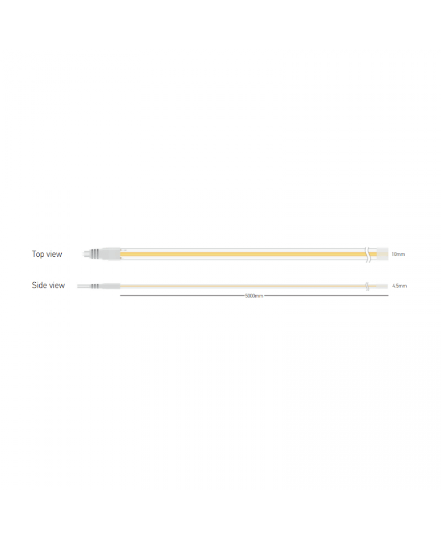 8W/m LED COB juosta, 24V, 320LEDs/m, 3000K, IP65, 5m ritė, LS38 - Image 3