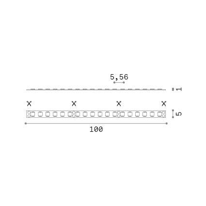 8W/m LED juosta, 5mm pločio, CRI90, 4000K, IP20, 24V, 5m ritė, 345796 - Image 2