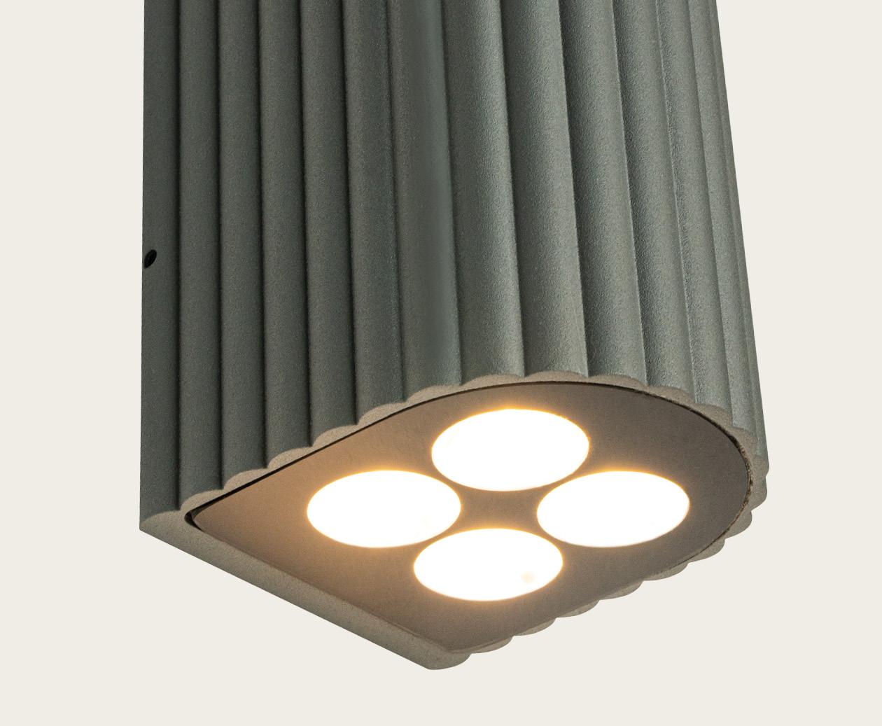 8x1W LED sieninis fasado šviestuvas, tamsiai pilkas, 3000K, IP54, šviečia į viršų ir į apačią, E422 - Image 2