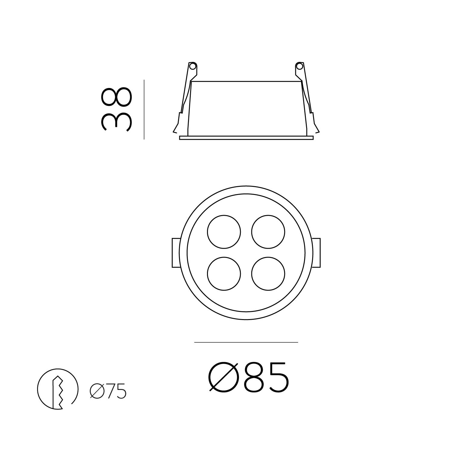 9W LED įleidžiamas šviestuvas INVISIBLE, baltas, 3000K, E3980201B - Image 3