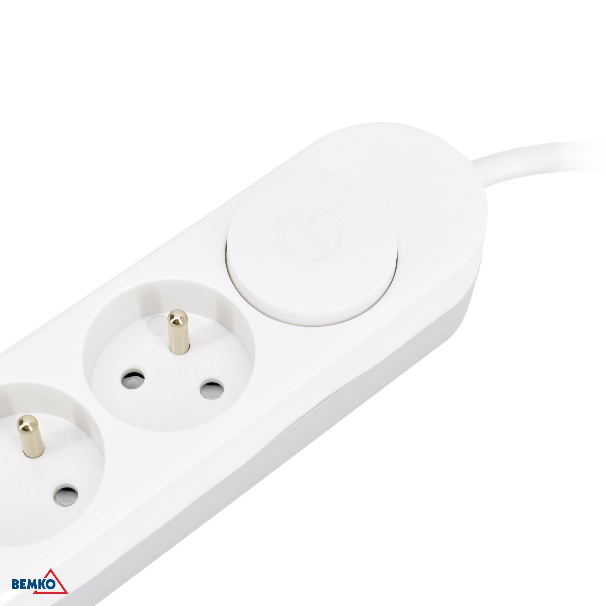 Ilgintuvas, 5-vietis, 2m, su 2x USB(C+A), baltas, max 3500W - Image 3