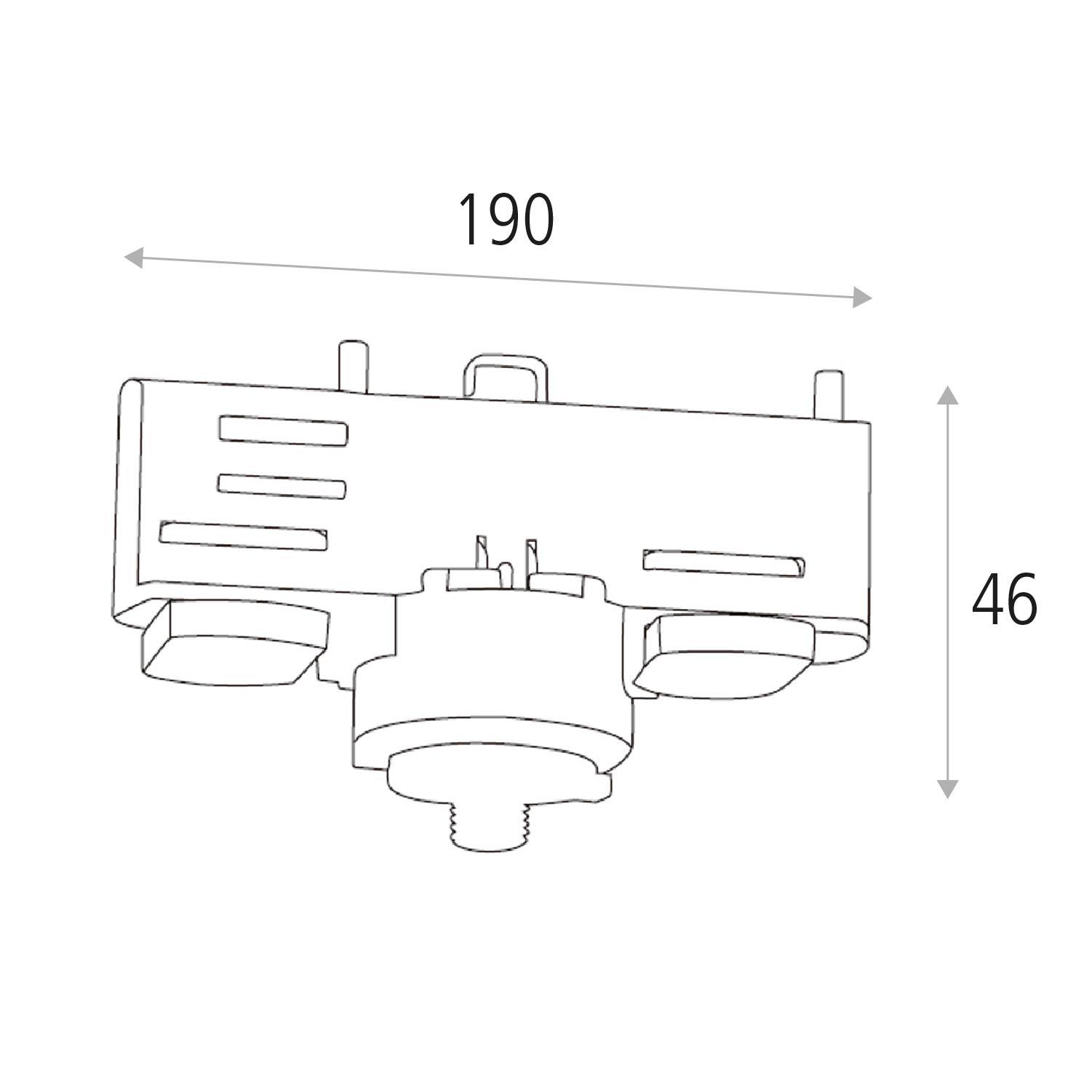 Pakabinamas bėgelių adapteris, baltas, 6CONCLGB - Image 2