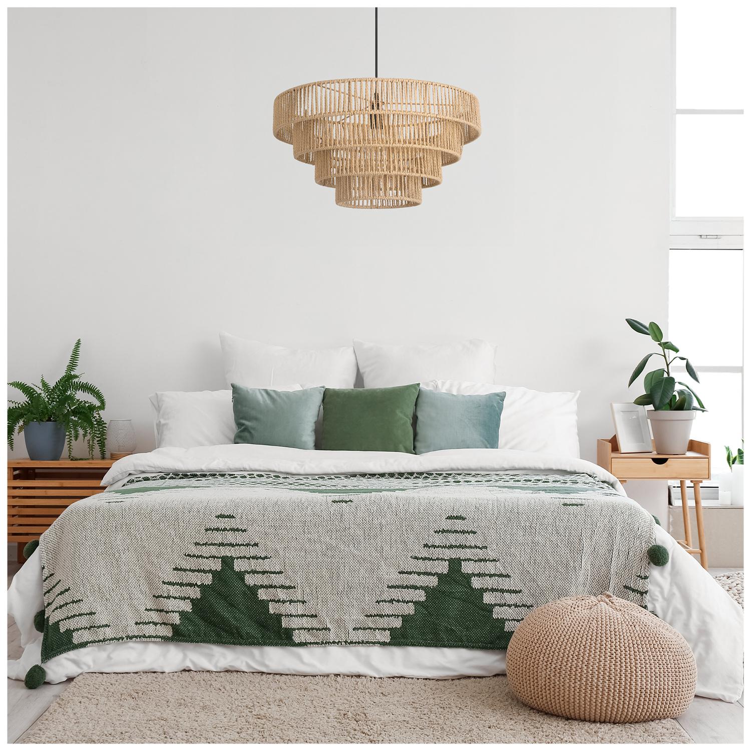 Pakabinamas šviestuvas BOHO SONTI, E27, medžio sp. - Image 2