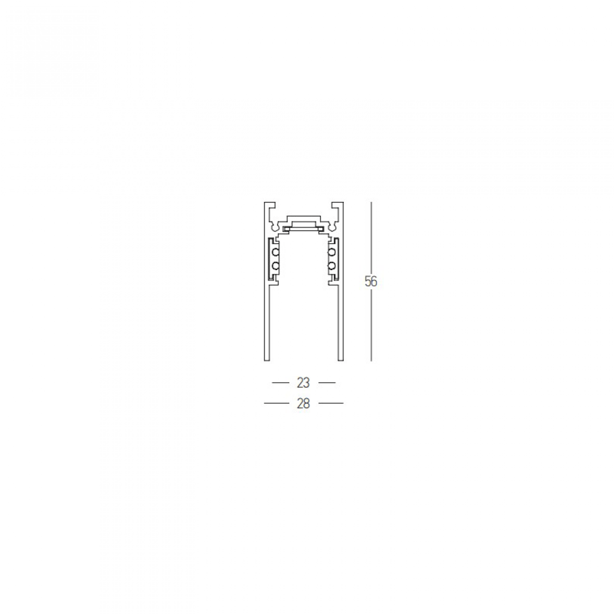 Paviršinis/pakabinamas magnetinės sistemos ZAMBELIS MAGNETIC bėgelis, 48V, juodas, 2m, 22273B-2 - Image 2