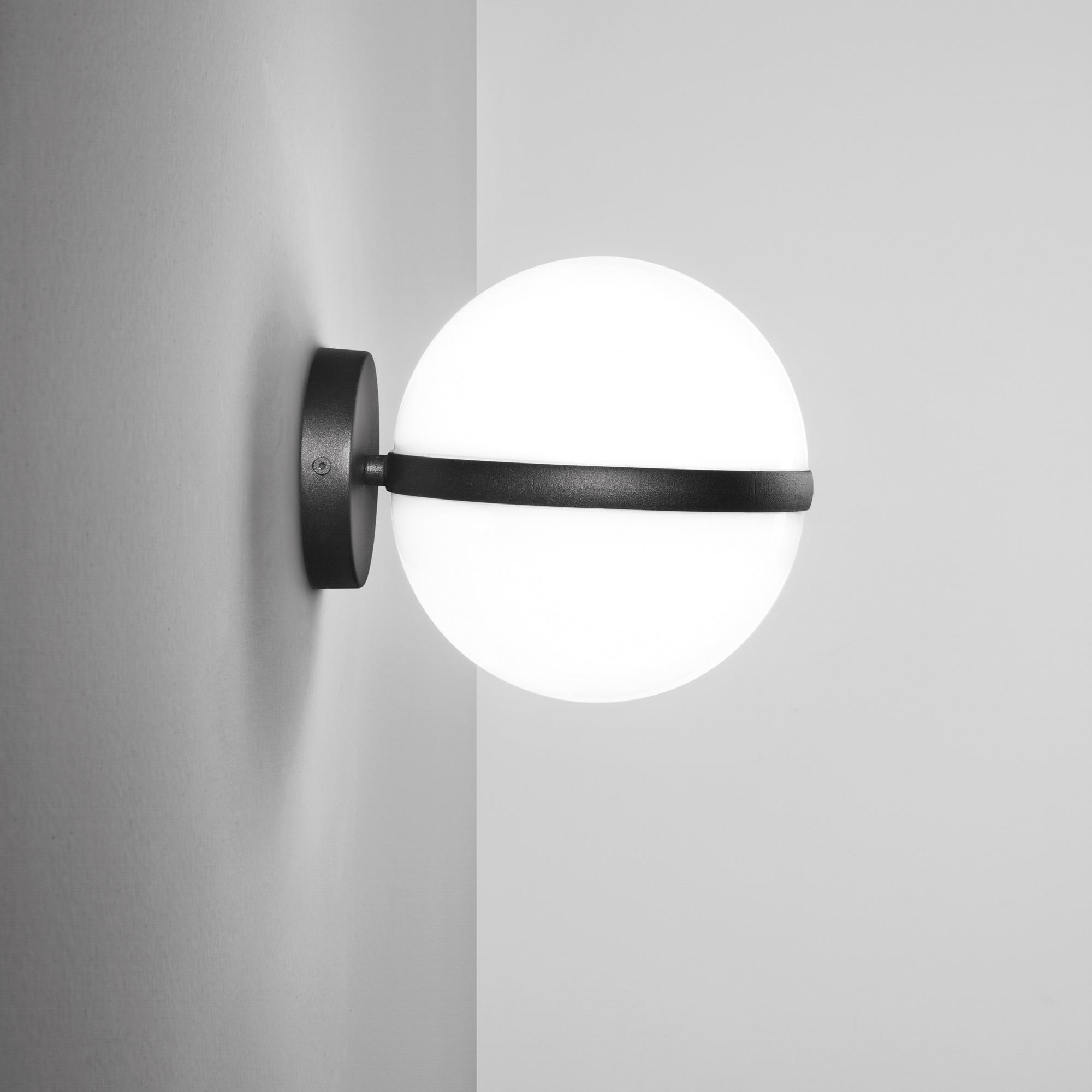 Sieninis fasado šviestuvas ORBIT, juodas, 1xE27, IP44 - Image 2