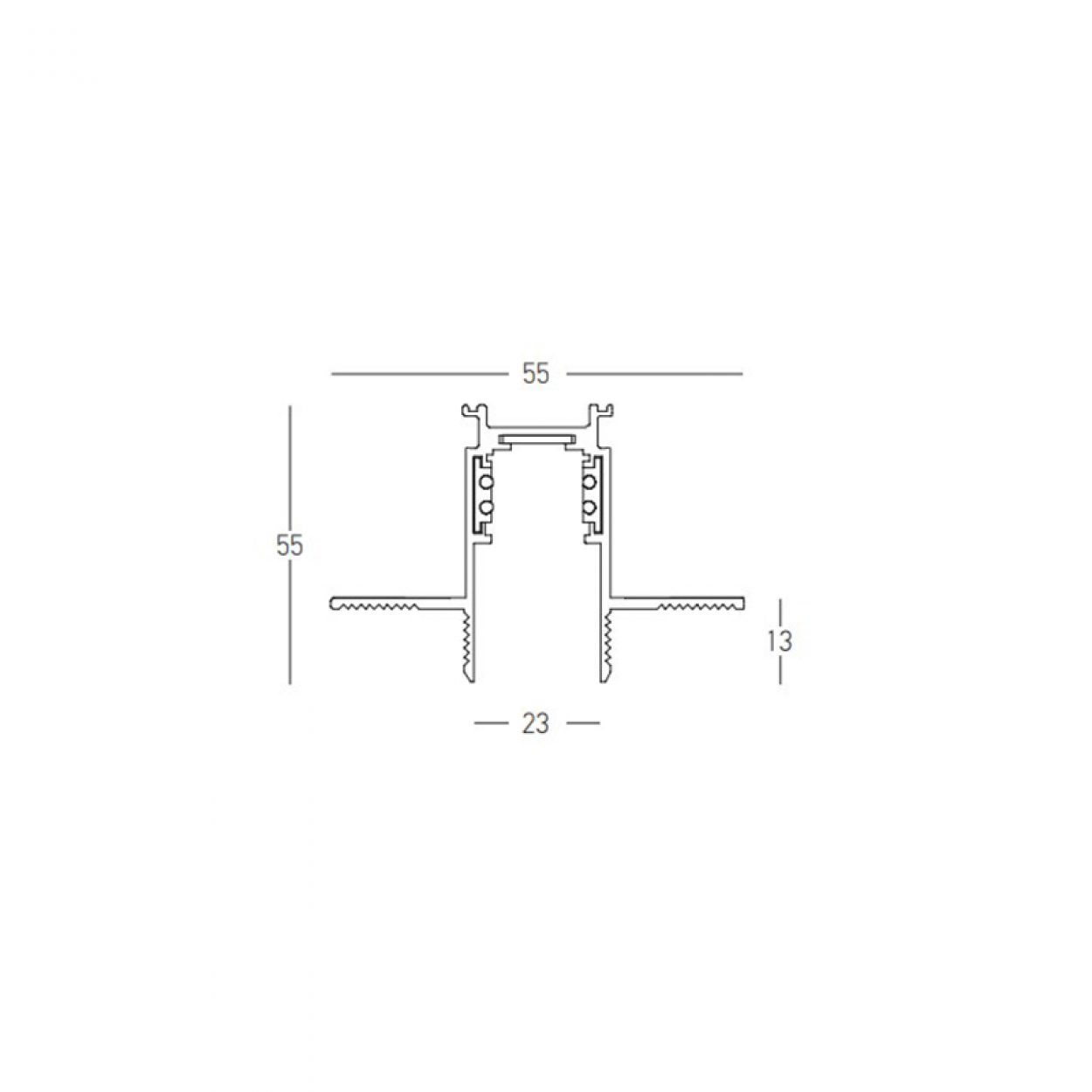Užglaistomas magnetinės sistemos ZAMBELIS MAGNETIC bėgelis, 48V, juodas, 2m, 22274B-2 - Image 2