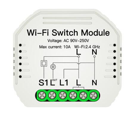 Wifi valdiklis, 2.4GHz, skirtas įjungimo/išjungimo ir laikmačio funkcijoms, vienkrypčiai jungikliai, 230V, maks. 10A